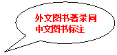 椭圆形标注:外文图书著录同中文图书标注
