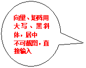 椭圆形标注:向量、矩阵用大写、黑斜体，居中不可截图，直接输入